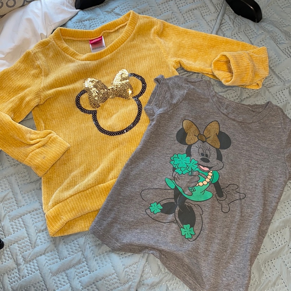 4T Girls Minnie Mouse tee and sweater bundle